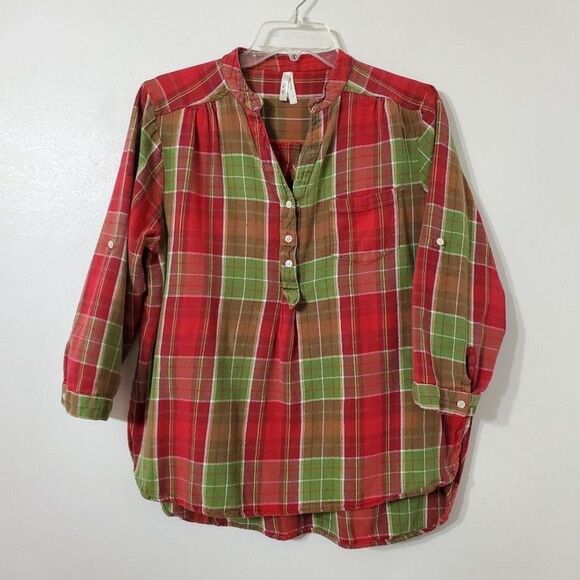 Truth NYC Womens Sz XL Plaid Red & Green Flannel FLAW - Picture 1 of 11